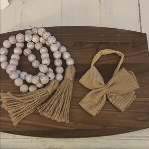 Tan Bow Headband for Kids